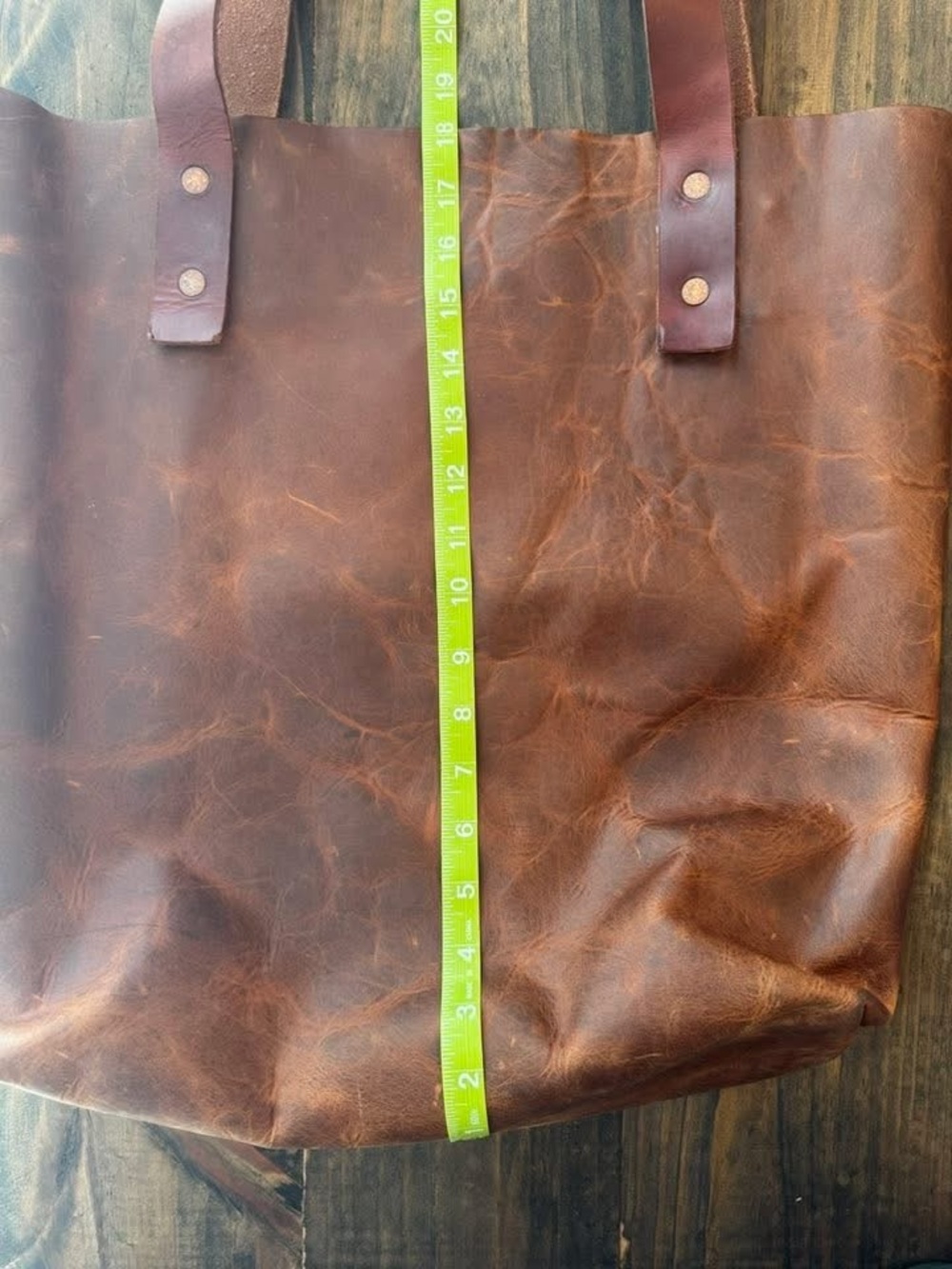Classic Brown Leather Tote Bag - Picture 14 of 15